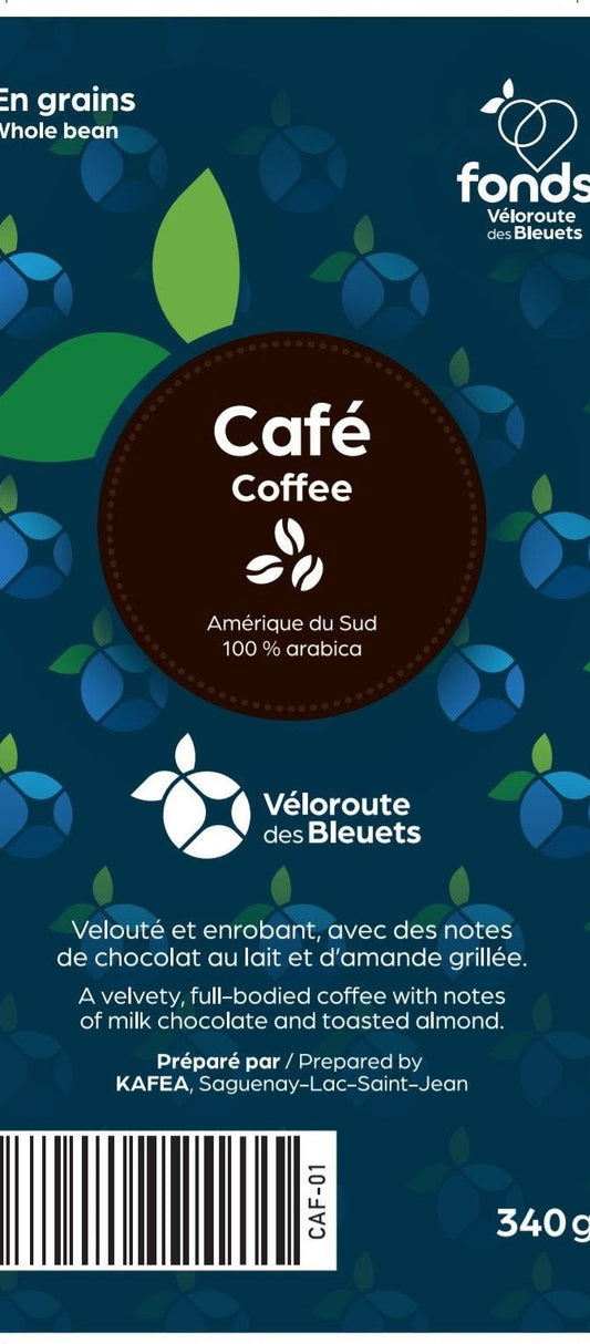 Sac de café Véloroute des Bleuets 340g en grains